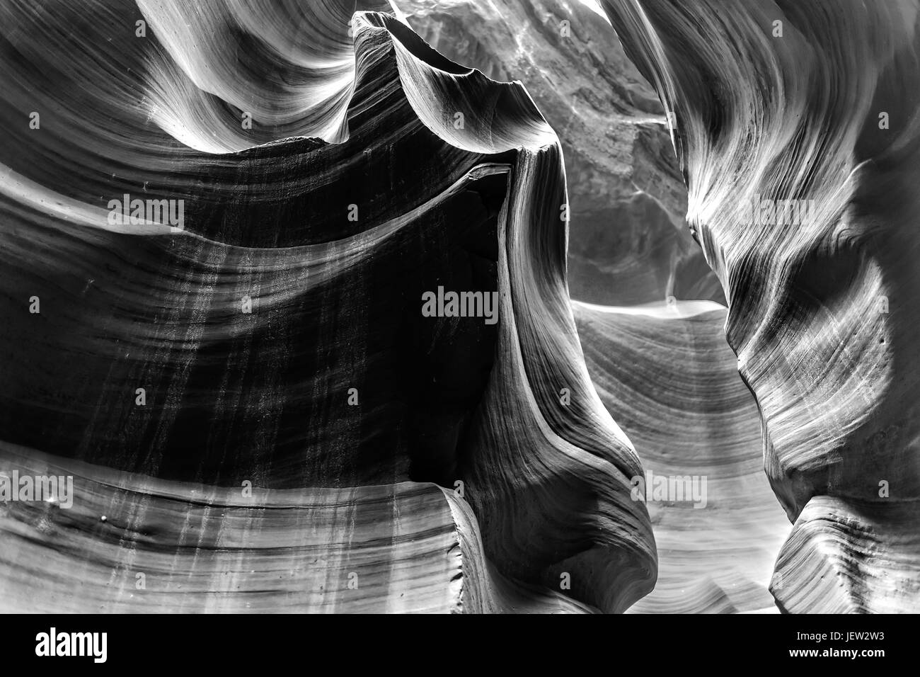 Lower Antelope Canyon en Arizona en noir et blanc Banque D'Images