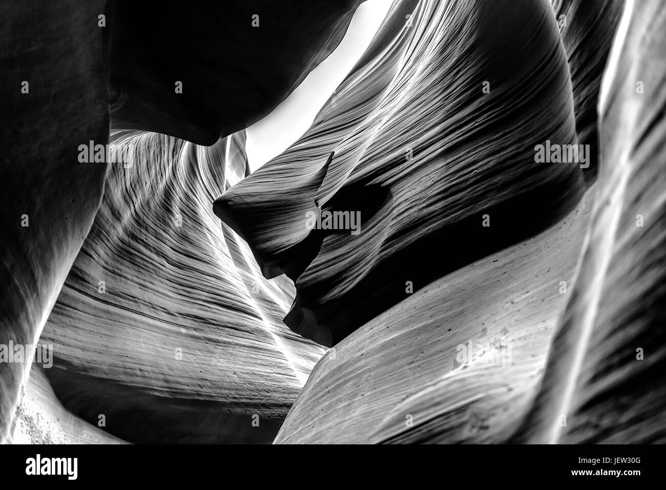 Lower Antelope Canyon en Arizona en noir et blanc Banque D'Images