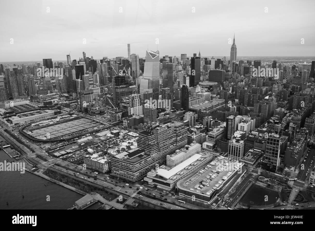 Midtown Manhattan et l'Empire State Building Vue aérienne Banque D'Images