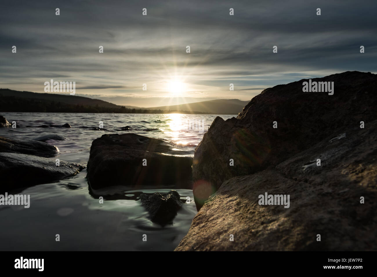 Coucher du soleil de l'icône de Loch Lomond Banque D'Images