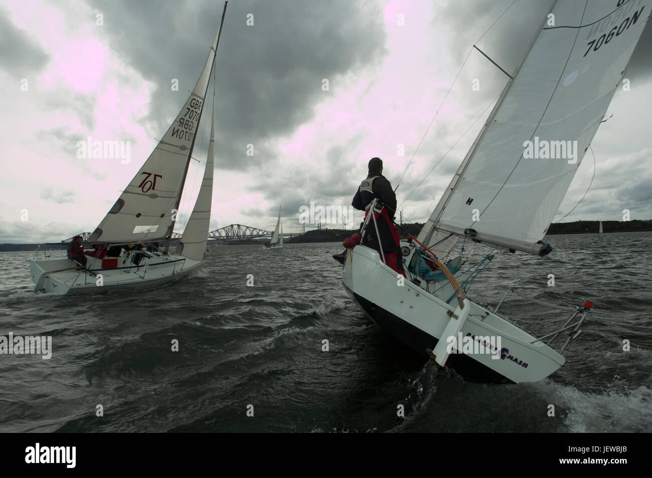 Course de voile, Firth of Forth, Ecosse Banque D'Images