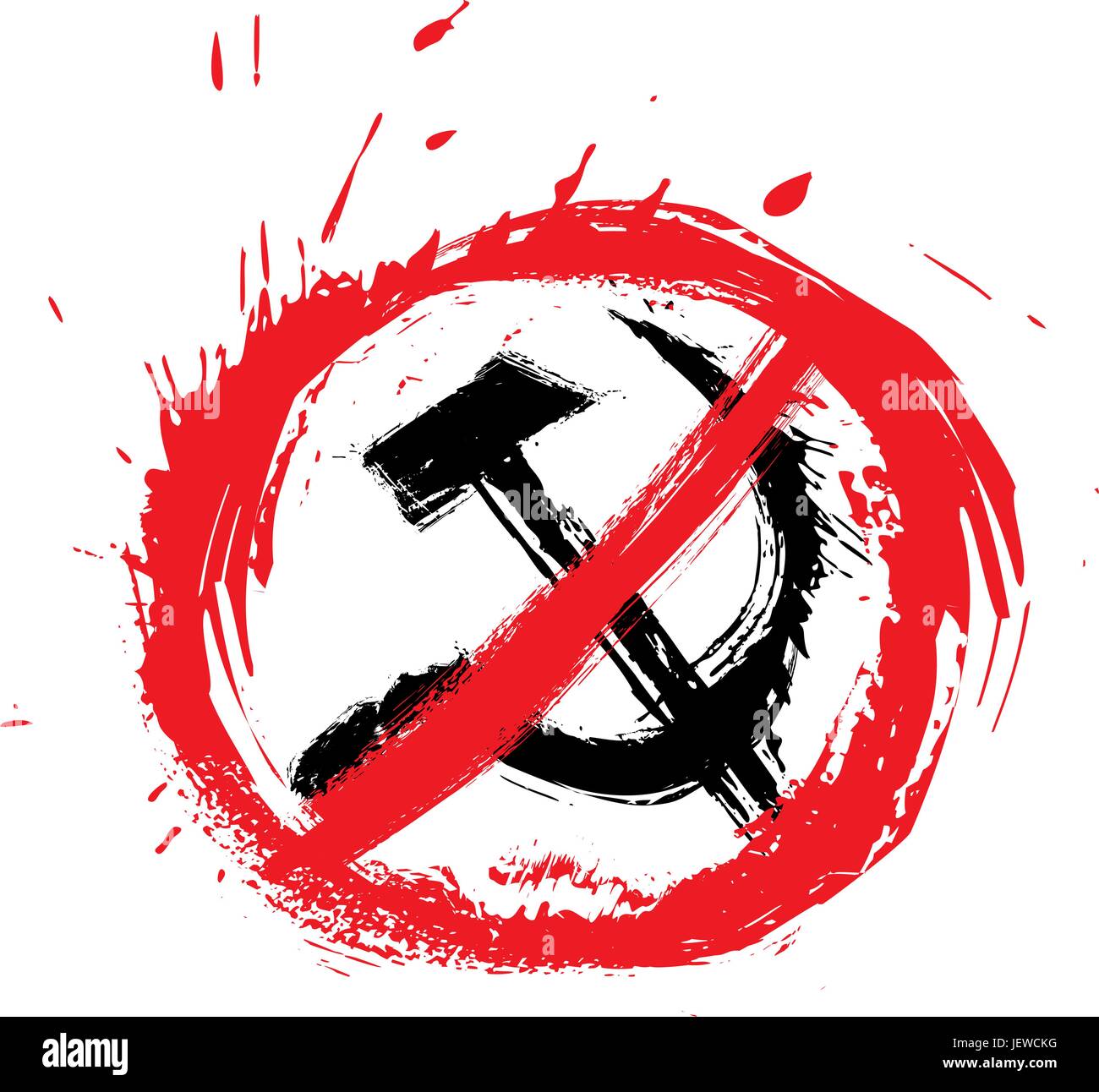 Non, la paix, l'arrêt, s'arrête, communiste, abandon, communisme, anti, interdits, Illustration de Vecteur