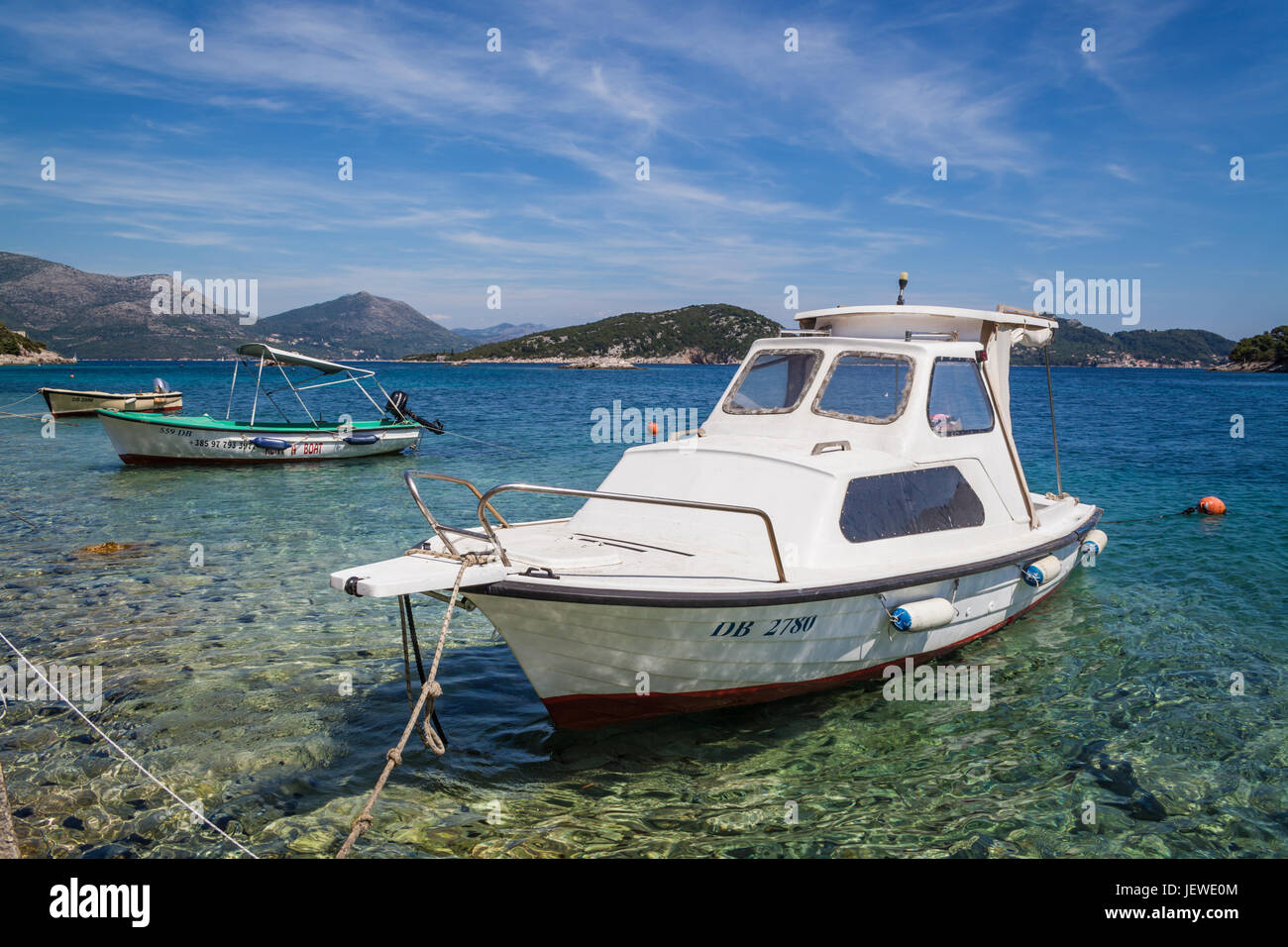 Bateaux sur la côte Croate Croatie Banque D'Images