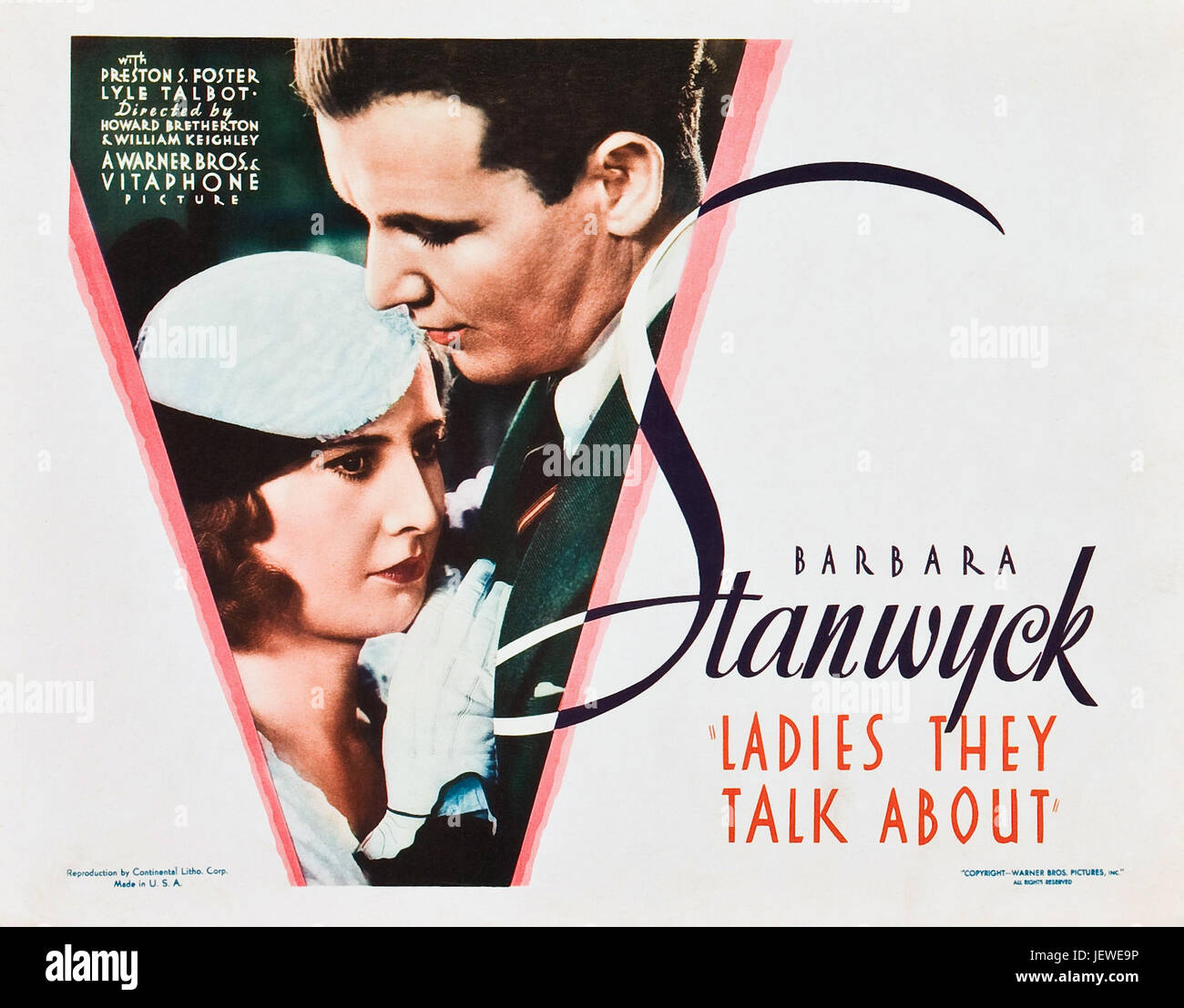 Mesdames ILS PARLENT DE 1933 Warner Bros film avec Barbara Stanwyck et Preston Foster Banque D'Images