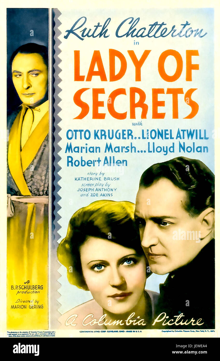 Dame DE SECRETS 1936 Columbia Pictures film avec Ruth Chatterton Banque D'Images