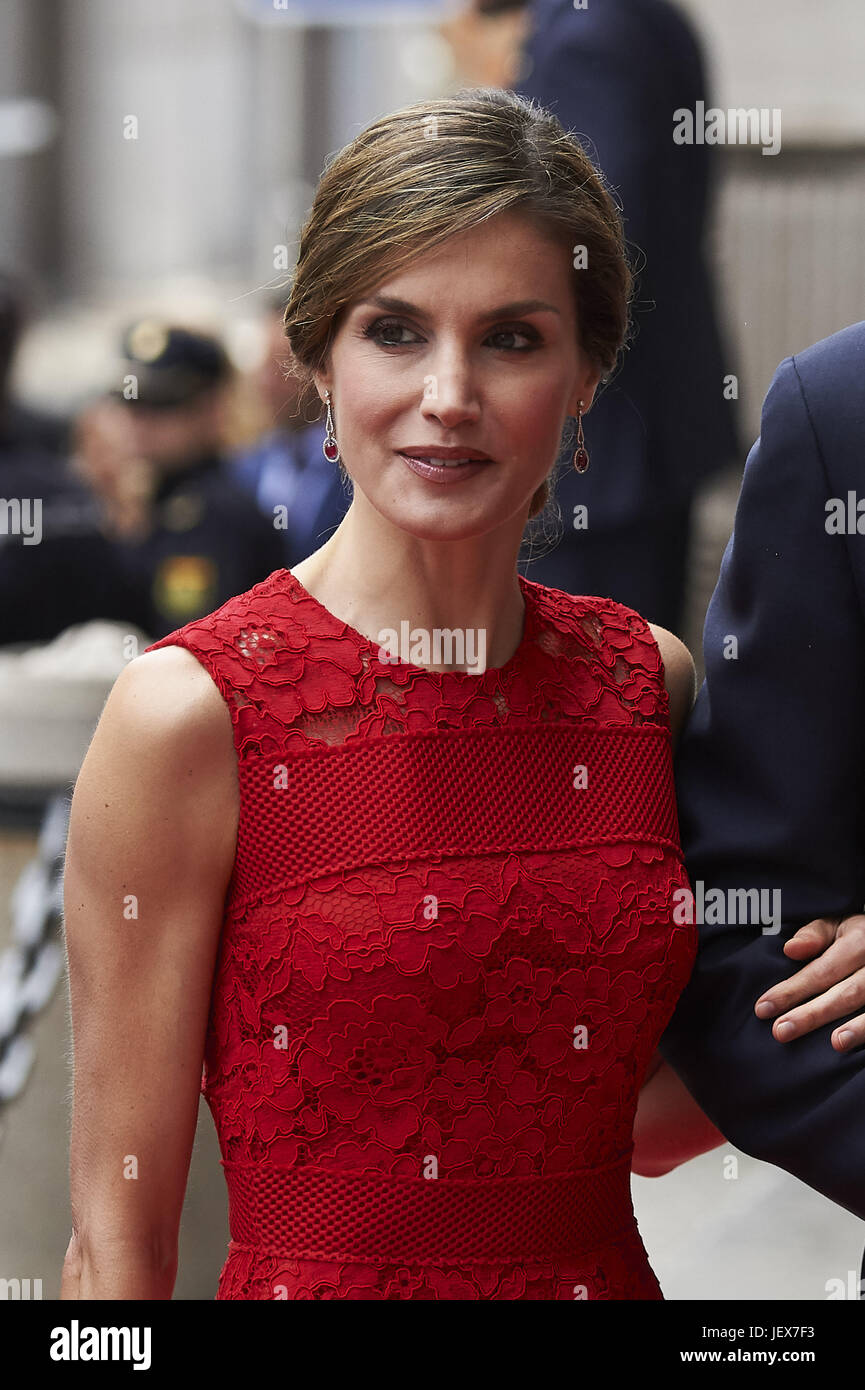 Madrid, Espagne. 28 Juin, 2017. Reine Letizia d'Espagne ont participé à la commémoration du 40e anniversaire des élections du 15 juin 1977 au Palacio de las Cortes le 28 juin 2017 à Madrid Crédit : Jack Abuin/ZUMA/Alamy Fil Live News Banque D'Images