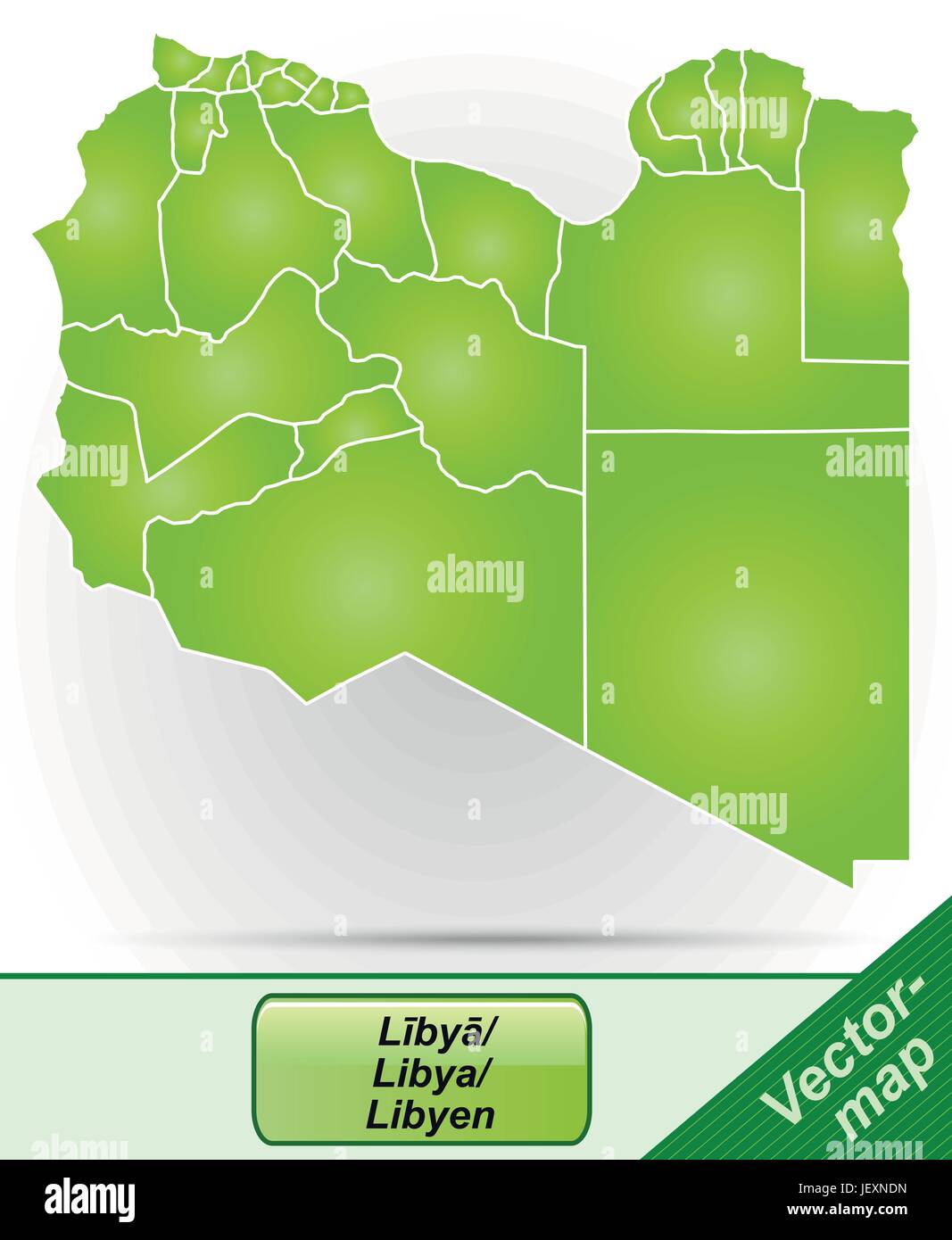 Carte des frontières de la libye avec des bordures en vert Illustration de Vecteur