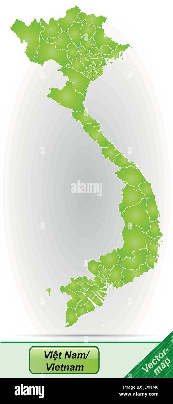Carte de la frontière du Vietnam avec des bordures en vert Illustration de Vecteur