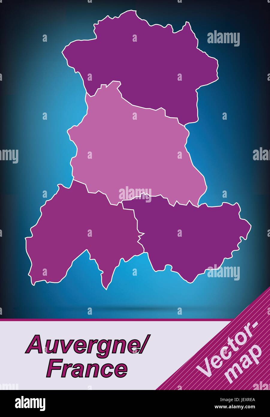 Auvergne Map Banque D Images Vectorielles Alamy