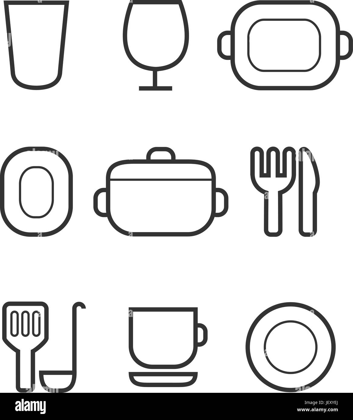 Cuisine, cuisine, cuisiner, l'homey, domestiques, de l'argenterie, tasse, cuisine, cuisine, Illustration de Vecteur