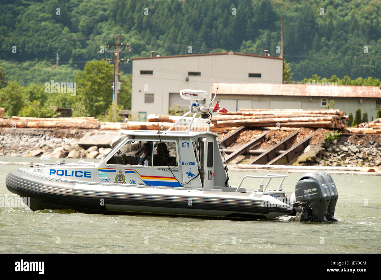 Gendarmerie royale du Canada harbour bateau de patrouille. Squamish BC, Canada Banque D'Images