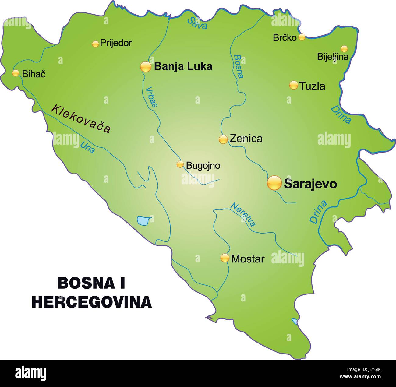 Bosna i Hercegovina übersichtskarte Illustration de Vecteur