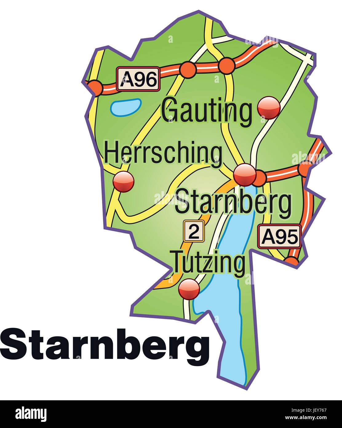 Site de réseau de transport à Starnberg Illustration de Vecteur
