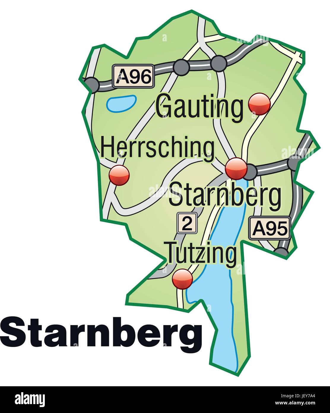 Site de réseau de transport à Starnberg vert pastel Illustration de Vecteur