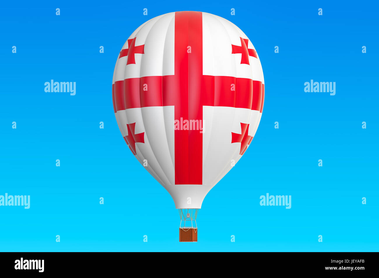 Hot Air Balloon avec drapeau géorgien, 3D Rendering Banque D'Images