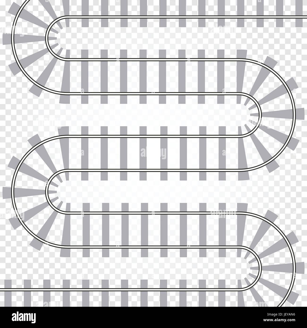 Railroad track rail illustration vectorielle. La gare de chemin de fer isolée. Chemin sinueux road Illustration de Vecteur