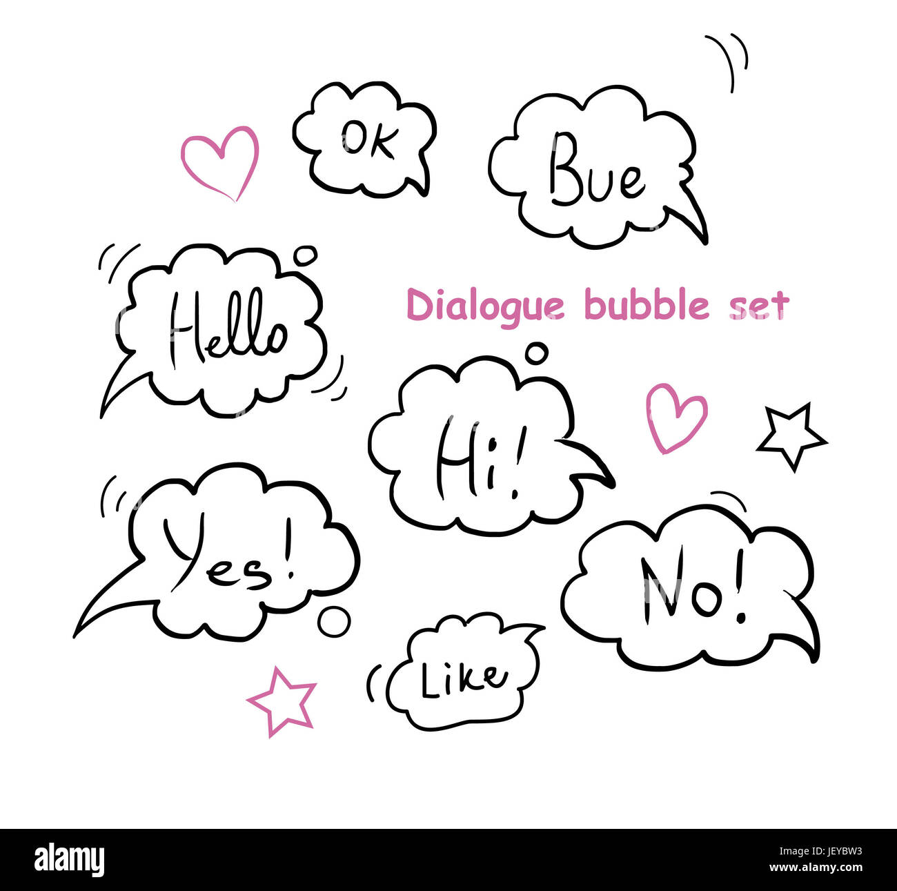 Fenêtres de dialogue, jeu de bulles Banque D'Images