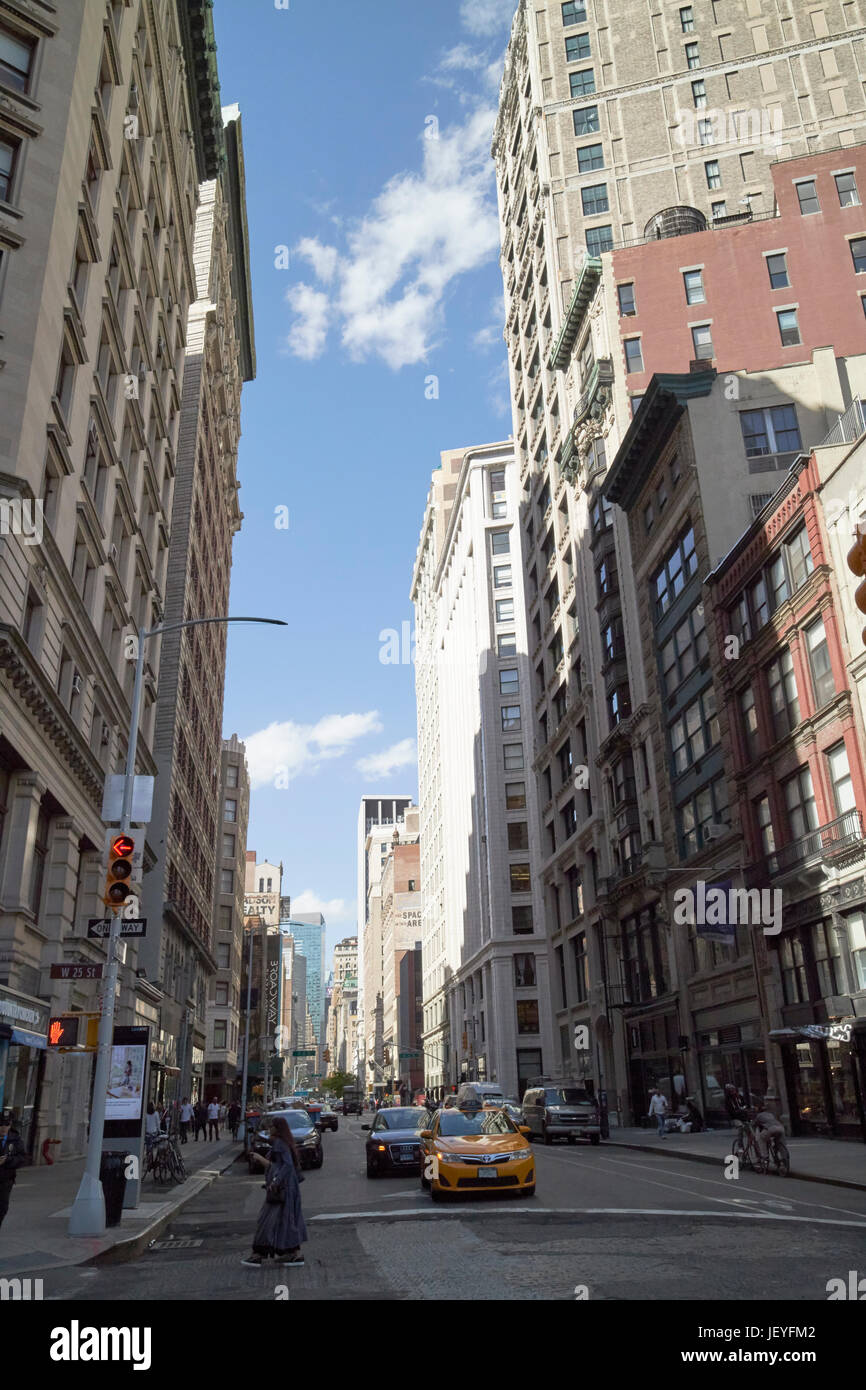 Jusqu'à Broadway, de West 25th street nomad Midtown New York City USA Banque D'Images