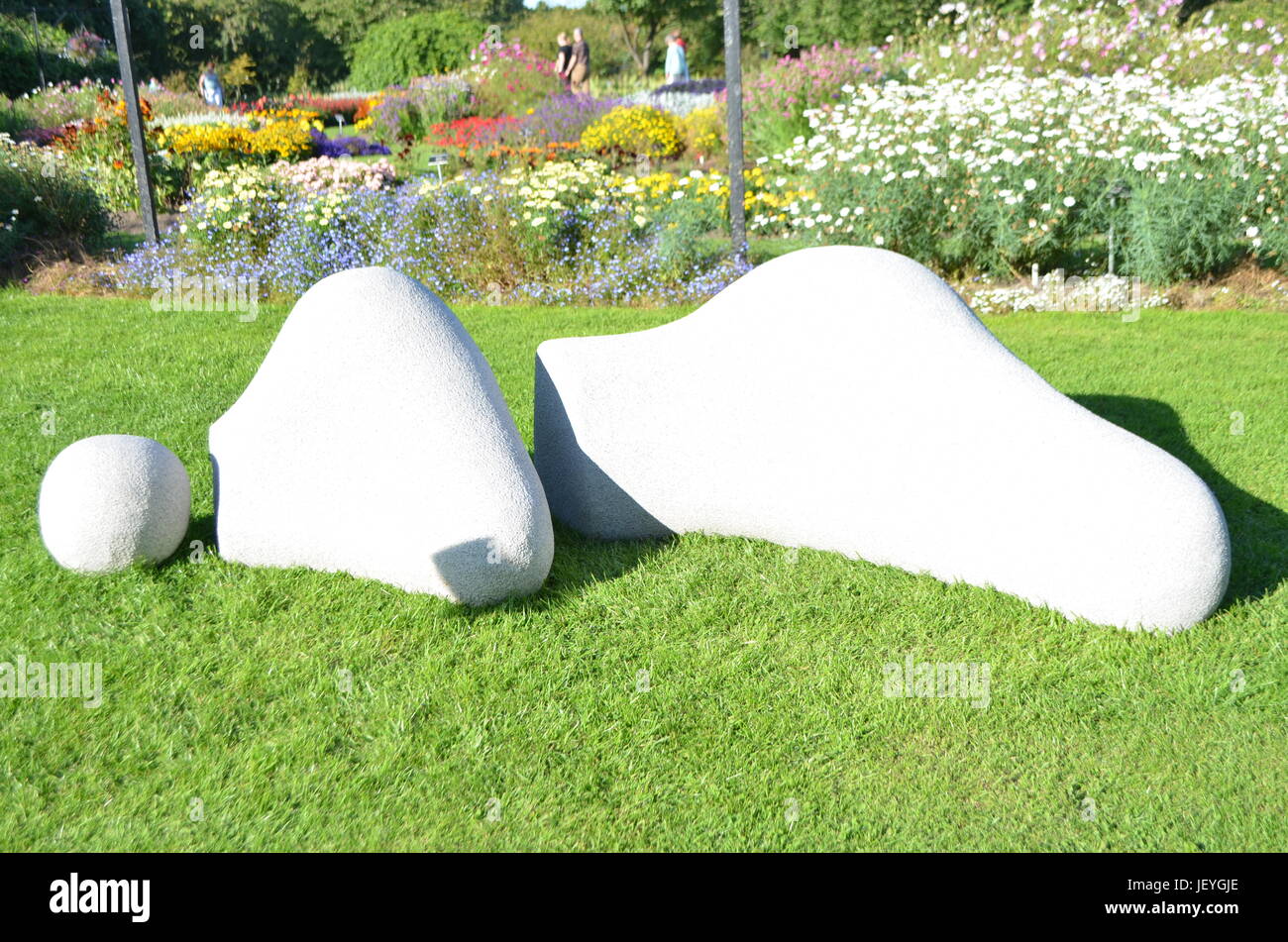 Pierres blanches l'Art au Jardin Botanique National à Dublin, Irlande Banque D'Images