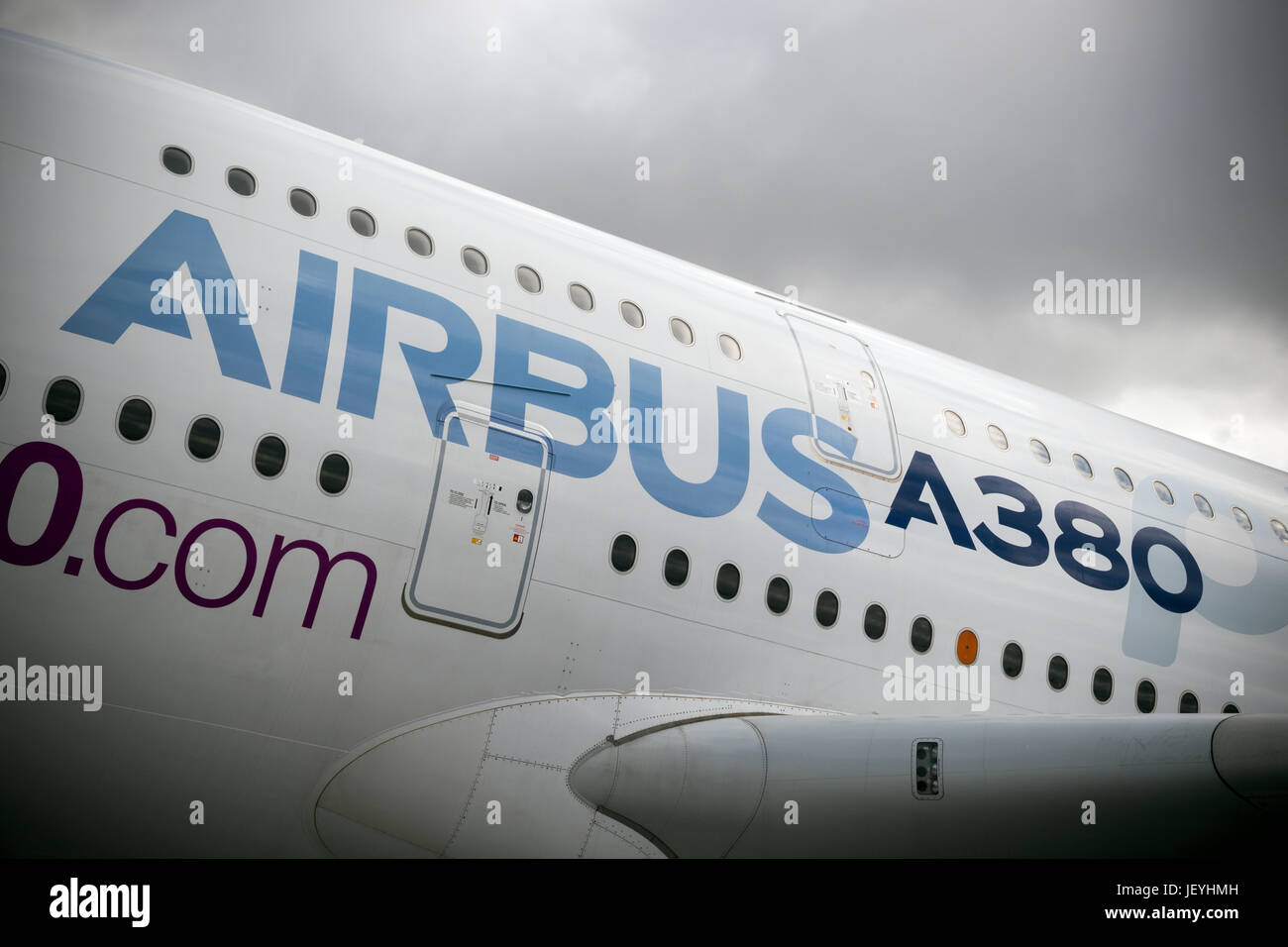 PARIS, FRANCE - JUN 23, 2017 : un avion de ligne Airbus A380 au salon du Bourget 2017 Banque D'Images