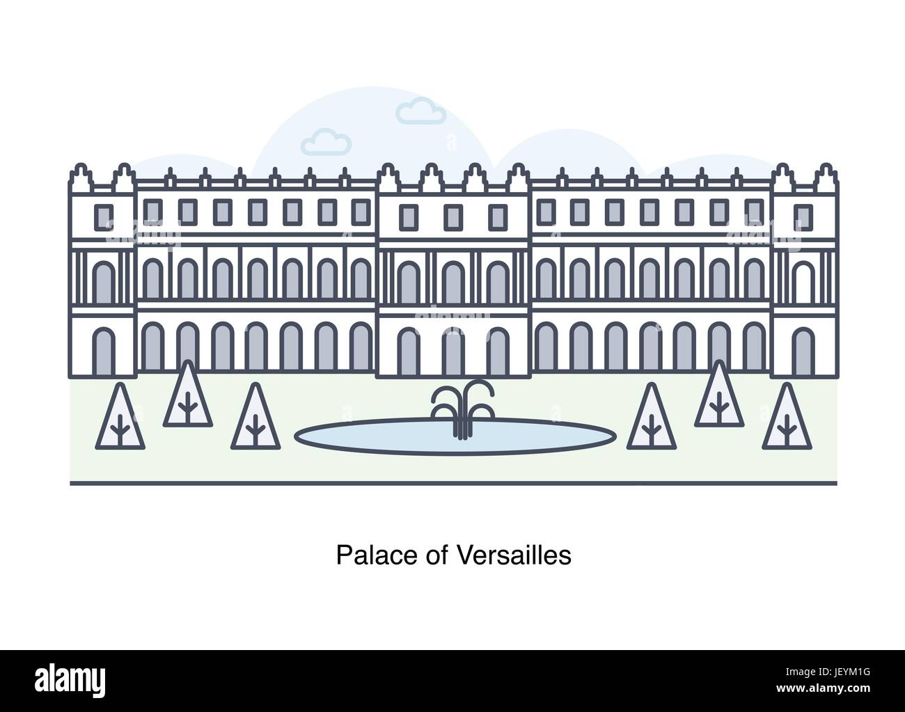 Ligne Vectorielle Illustration Du Ch teau De Versailles Paris France ligne-vectorielle-illustration-du-ch-teau-de-versailles-paris-france