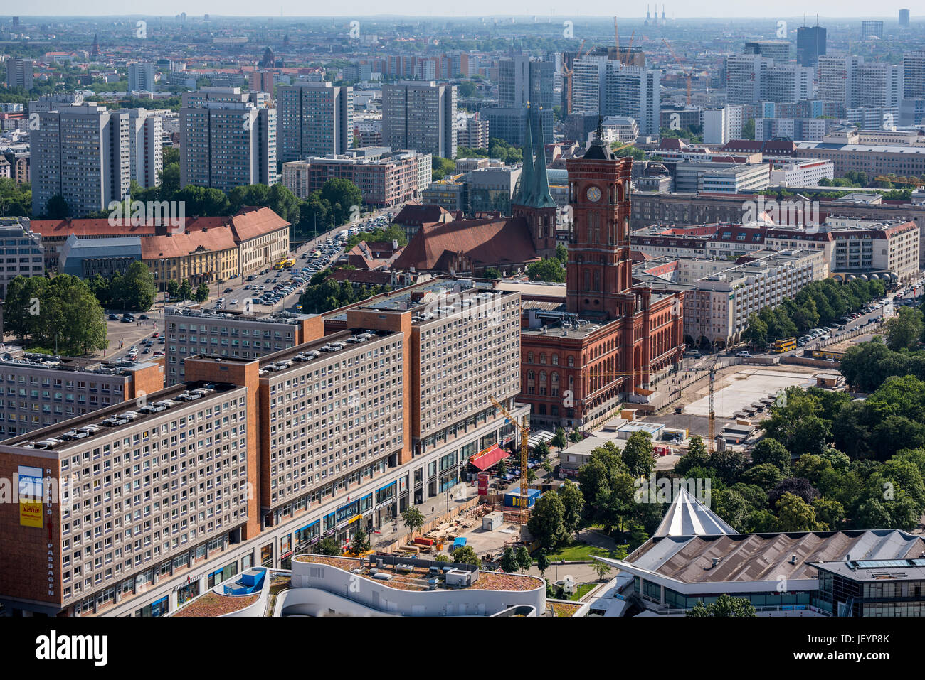 Paysage urbain de Berlin de l'Alexanderplatz Banque D'Images