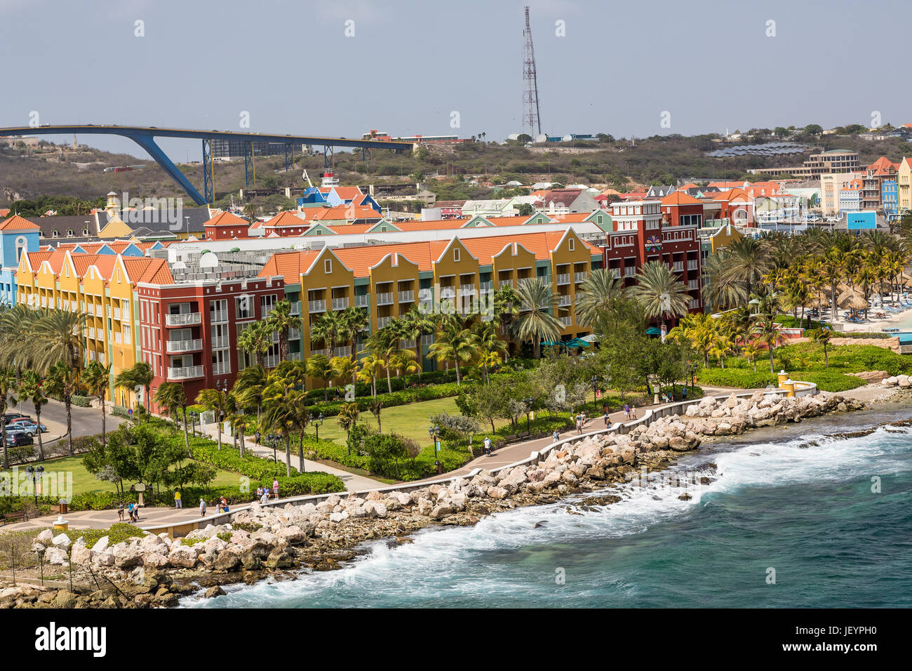 Colorful Resorts sur l'île de Curaçao Banque D'Images