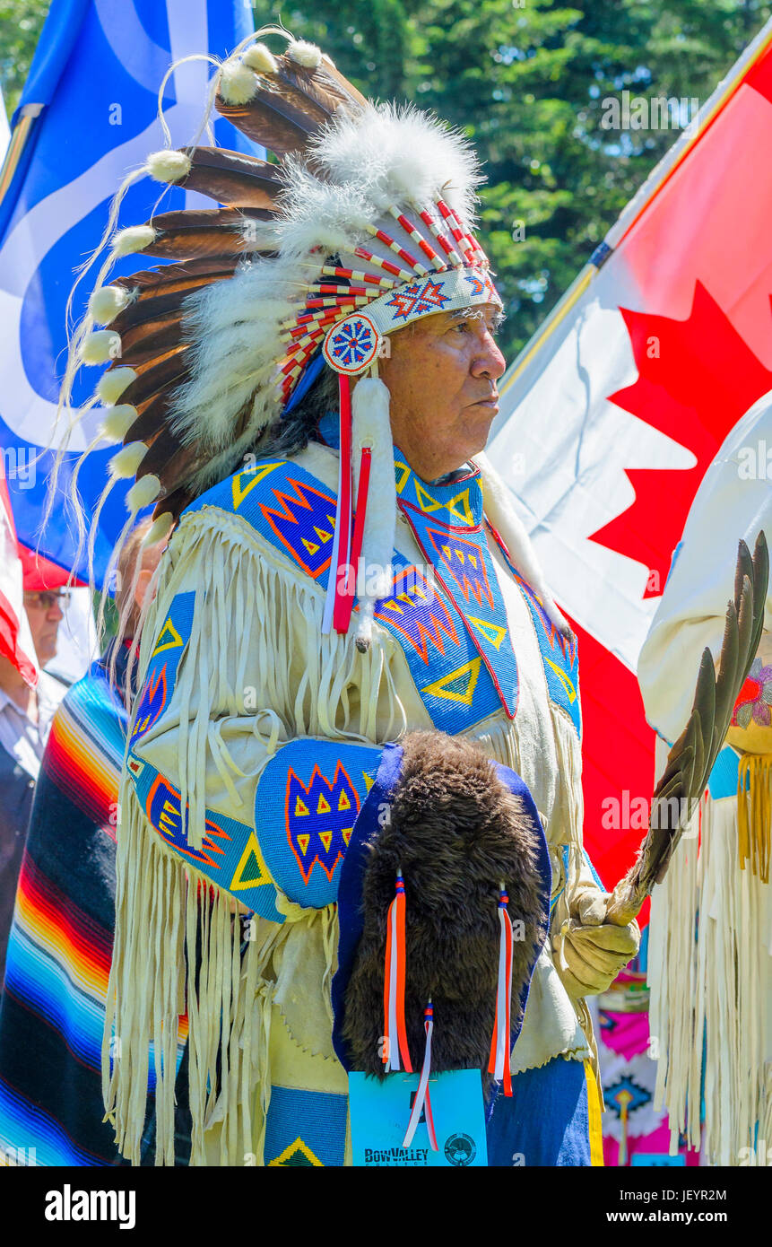 Les Premières Nations du Canada Pow Wow, Princes Island, Canada, Alberta, Calagary Banque D'Images