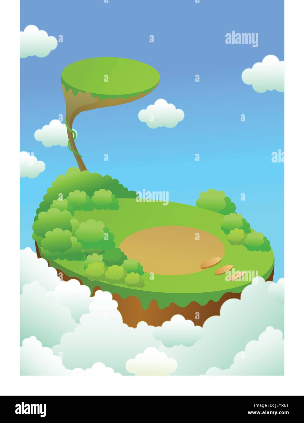 Bleu, environnement, Environnement, gros plan, arbre, vert, nuage, rêve, Illustration de Vecteur