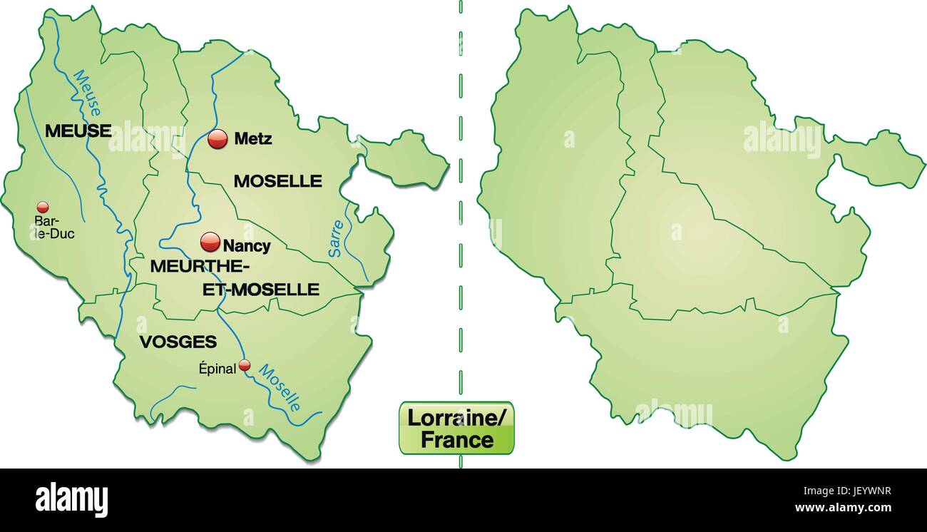 Lorraine region map Banque de photographies et d’images à haute