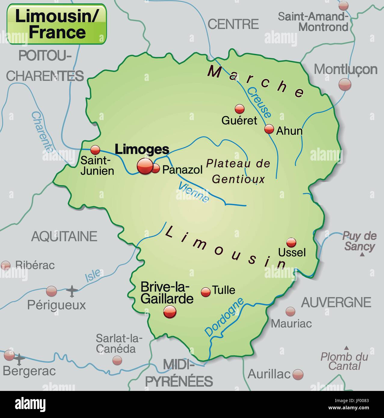 Carte Ancienne Du Limousin Par Bouguereau - Édition Rarissime - Bon état