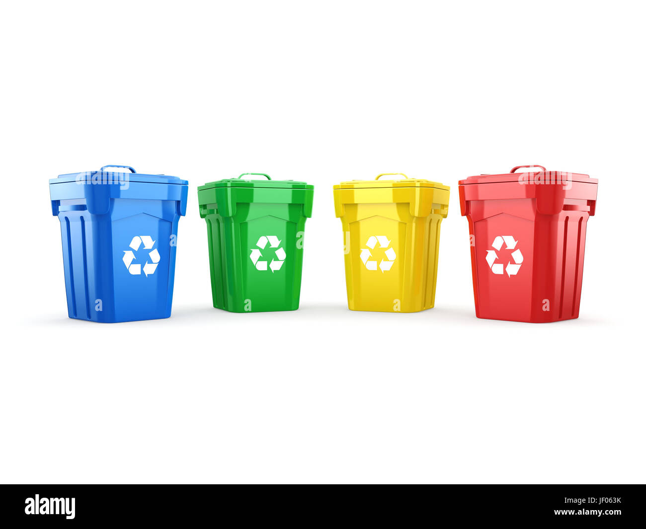 Bacs de recyclage multicolore Banque D'Images