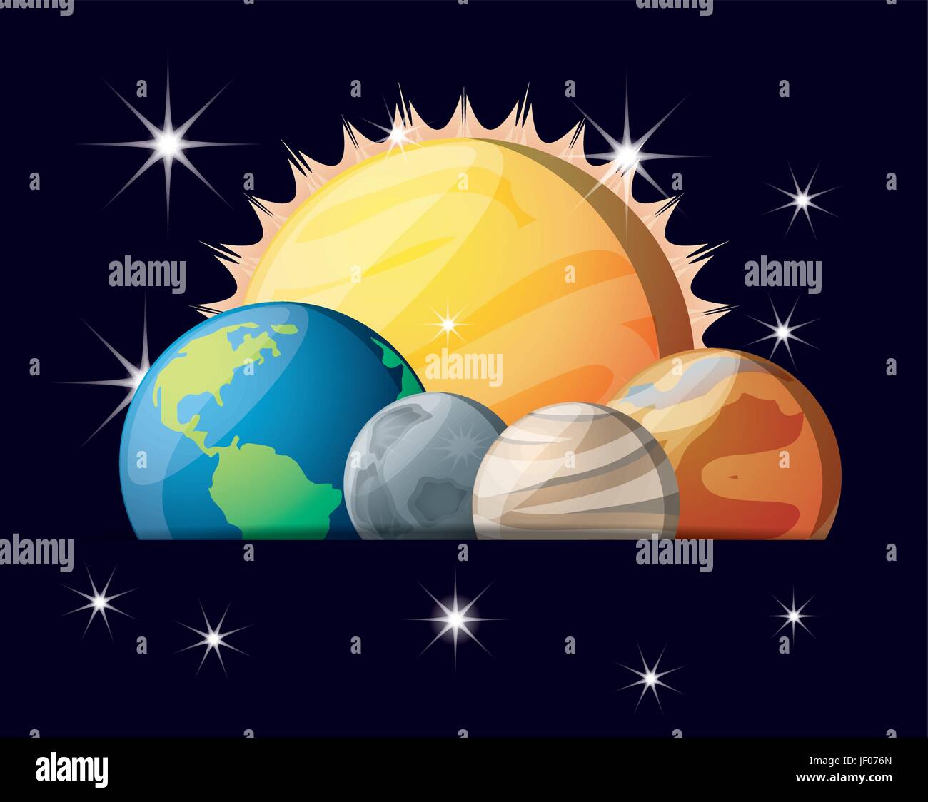 Soleil Avec Les Planètes Du Système Solaire Dans Lunivers