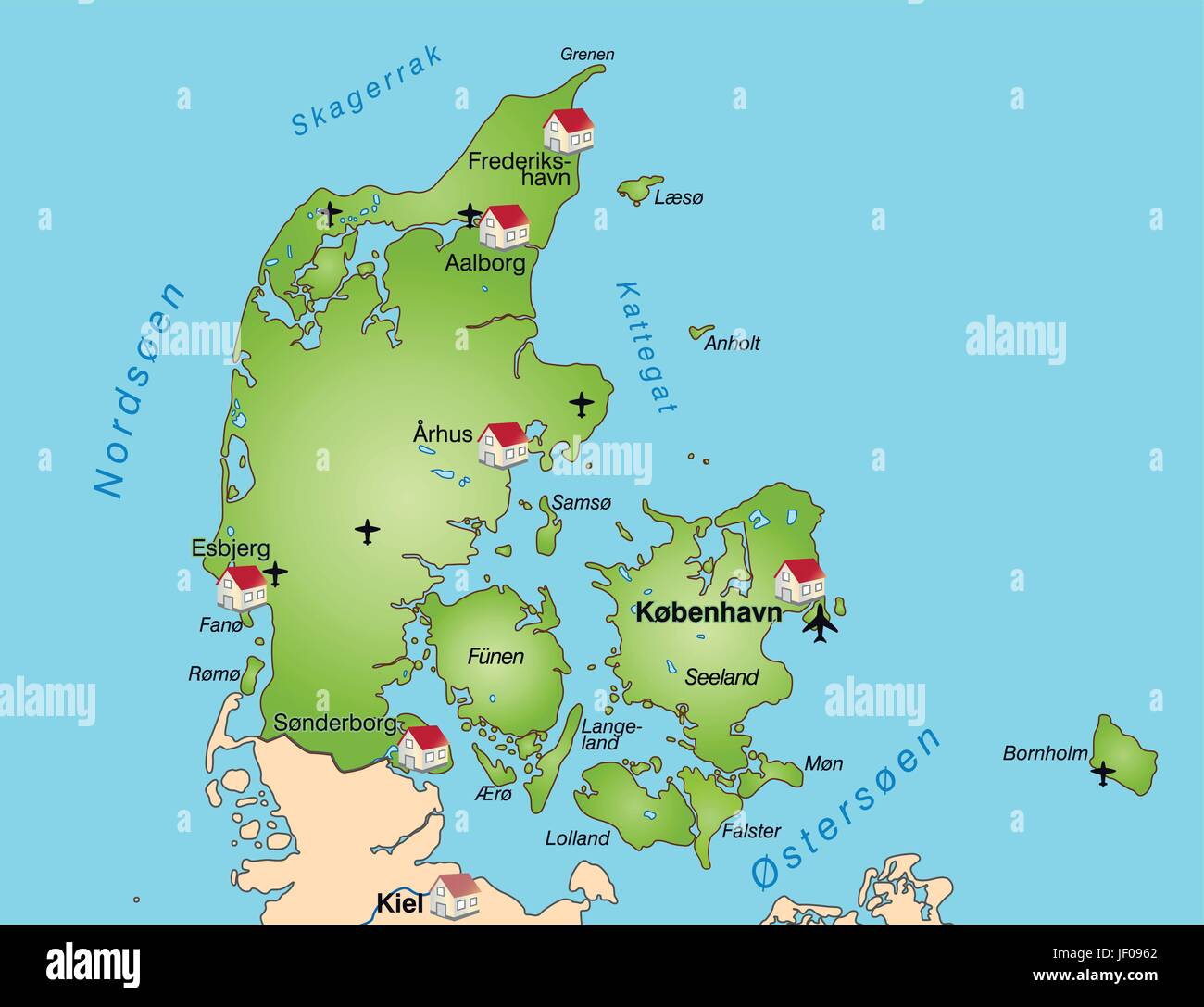Le Danemark, frontière, frontières, synopsis, carte, atlas, carte du