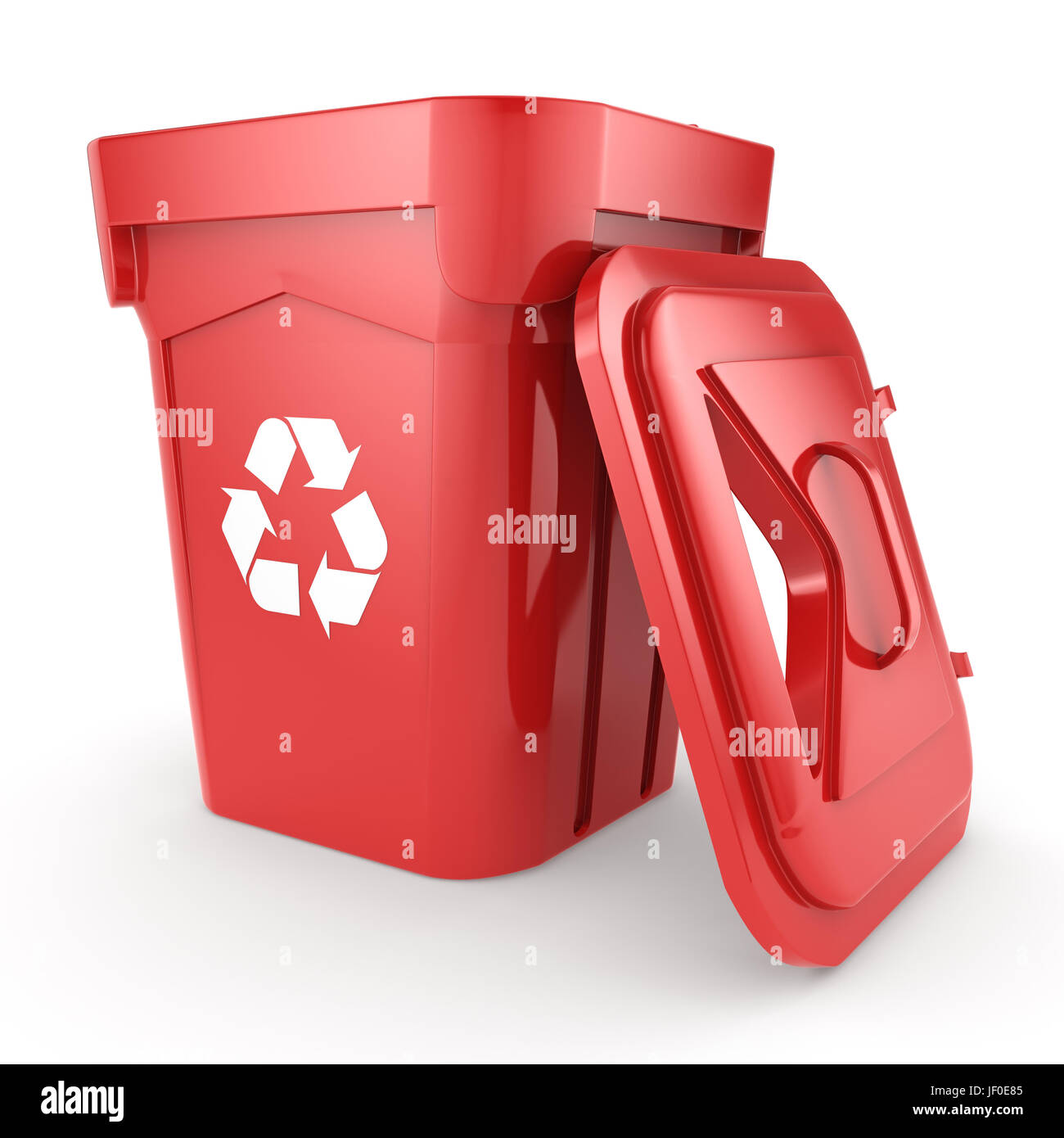 Bac de recyclage rouge Banque D'Images