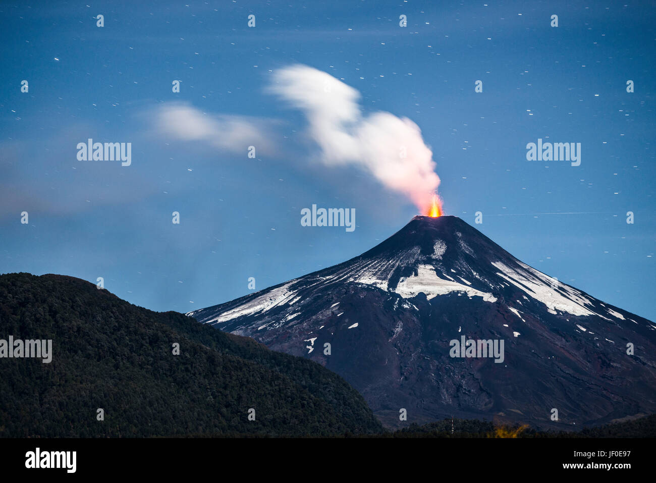 Volcán Villarrica / volcan Villarrica Banque D'Images