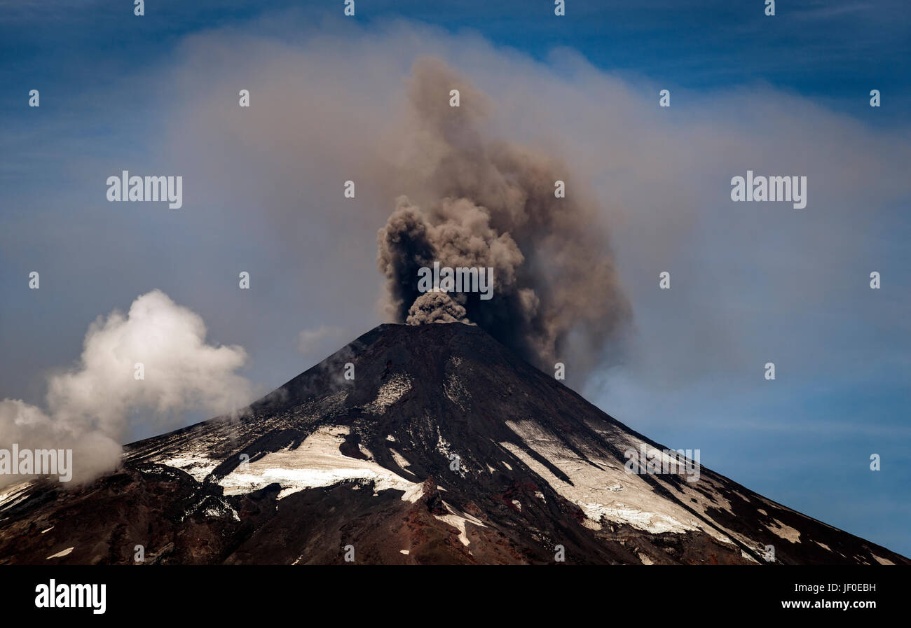 Volcán Villarrica / volcan Villarrica Banque D'Images