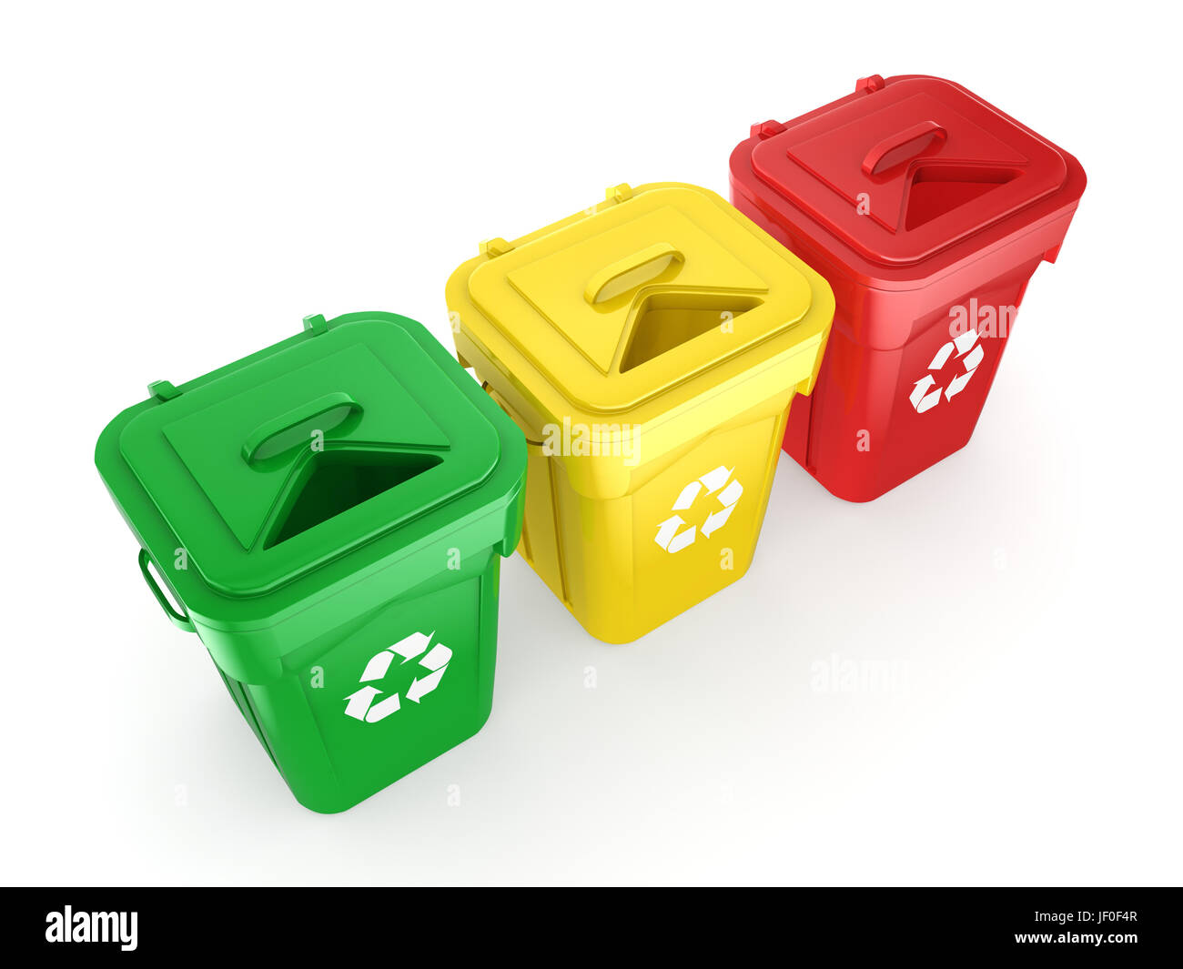 Bacs de recyclage multicolore Banque D'Images