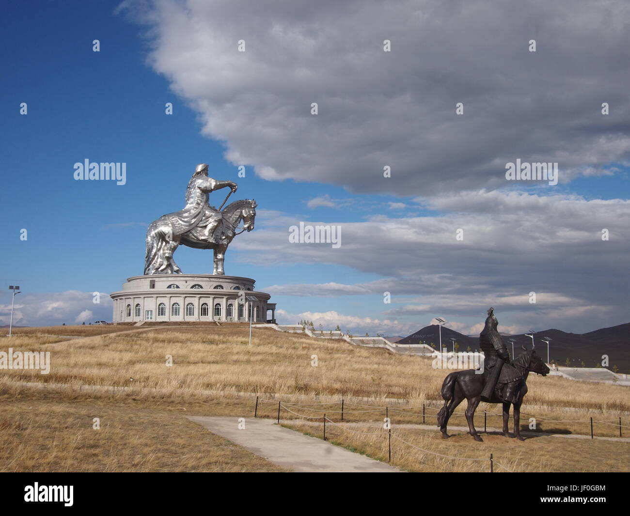 Gheghis Khan monument à la steppe mongole Banque D'Images