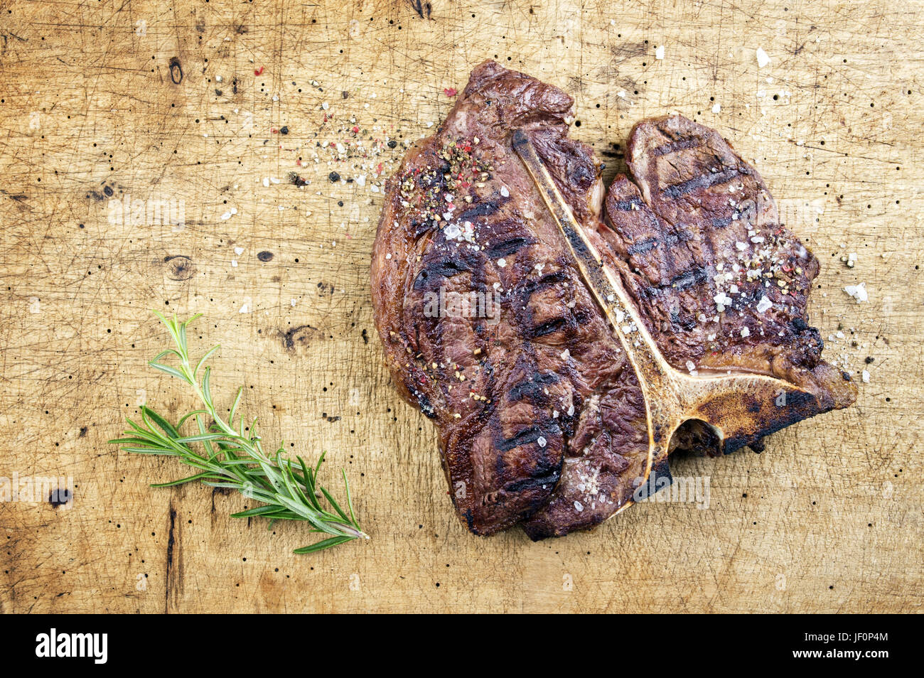 Barbecue de sec T-bone steak Banque D'Images