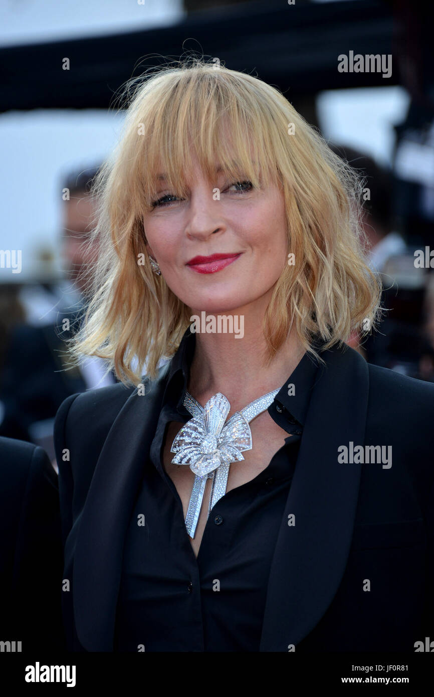 Festival du Film de Cannes 70e Congrès annuel - "basé sur une histoire vraie" - Premiere avec : Uma Thurman Où : Cannes, France Quand : 27 mai 2017 Credit : IPA/WENN.com **Uniquement disponible pour publication au Royaume-Uni, USA, Allemagne, Autriche, Suisse** Banque D'Images