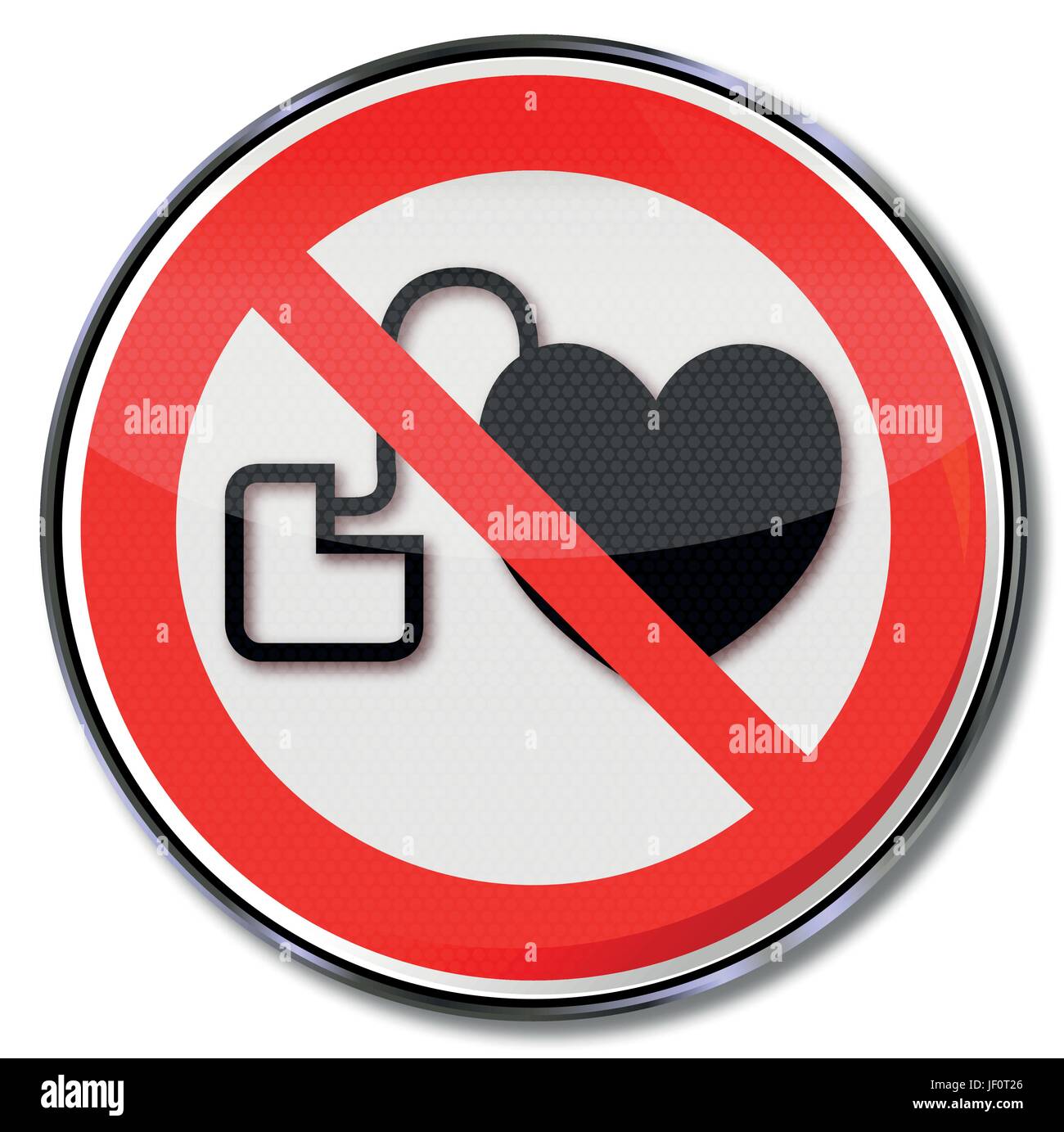 Les personnes portant un stimulateur cardiaque pas verbotsschild Illustration de Vecteur