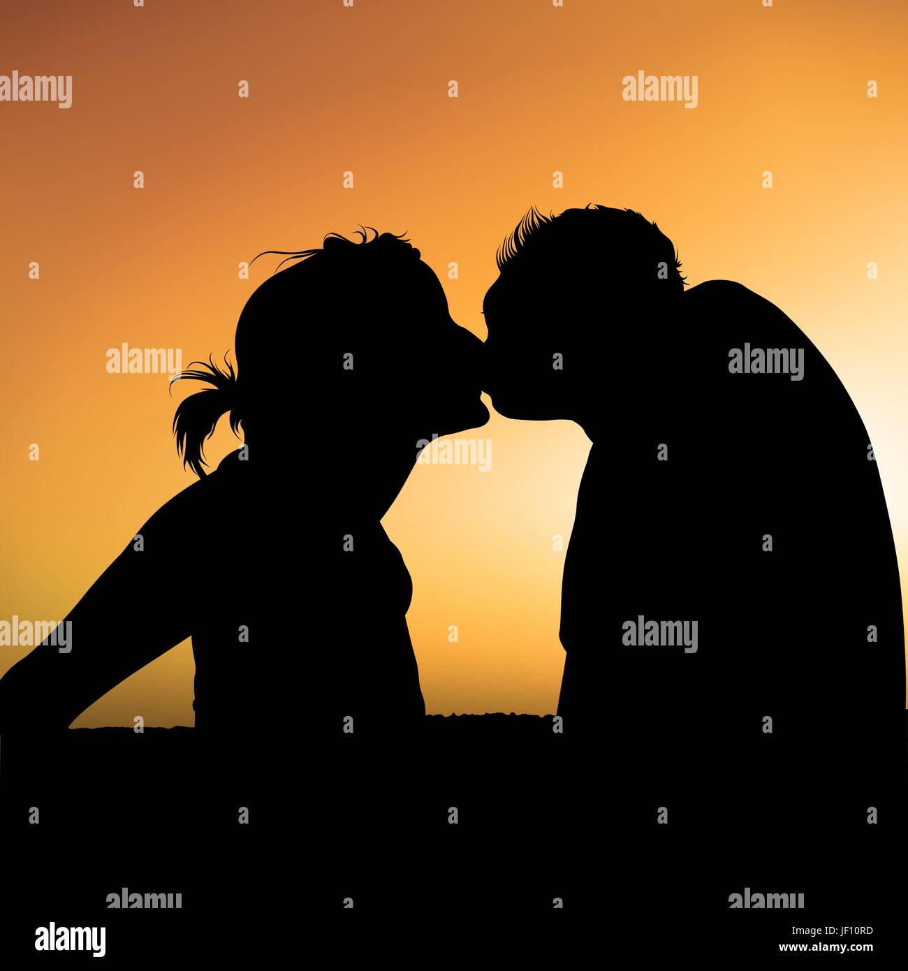 Silhouette Amant Maitresse Amour Amoureuses Amoureux Tombe En Amour Couple Image Vectorielle Stock Alamy