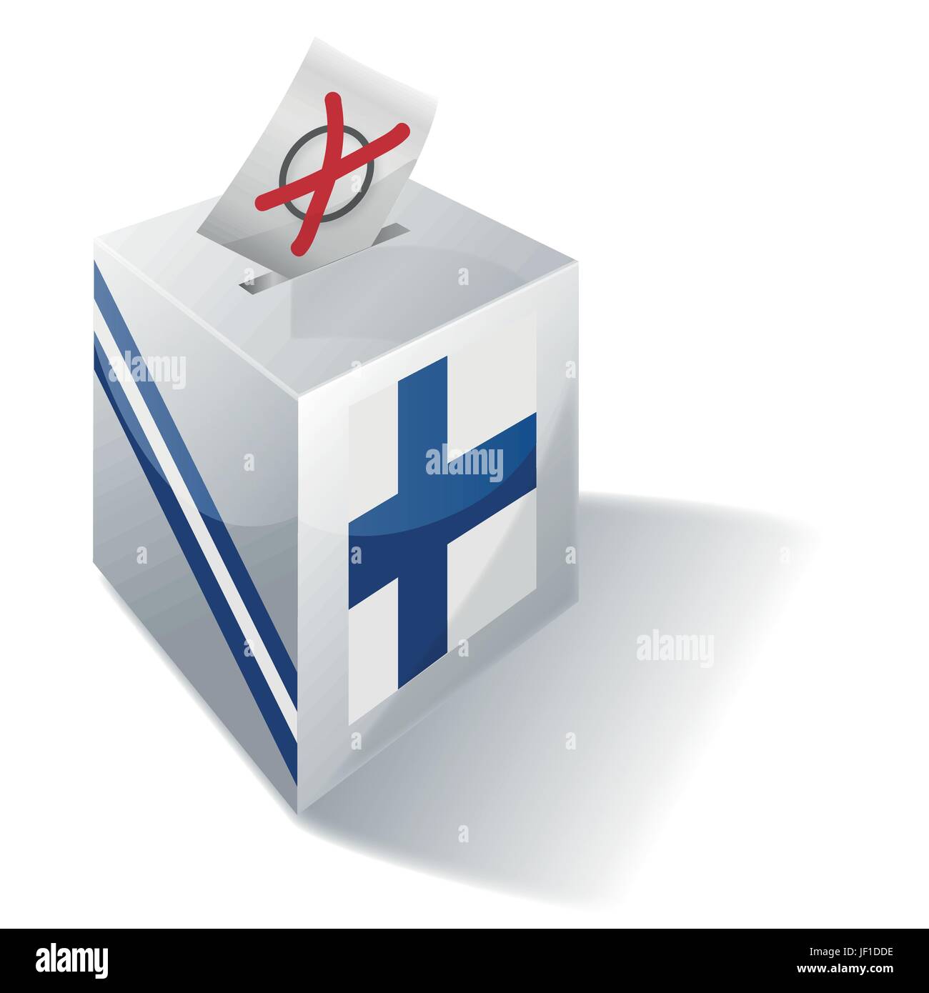 La Finlande, Helsinki, Finlande, république, social, croix, urnes, drapeau, vote, vote, Illustration de Vecteur
