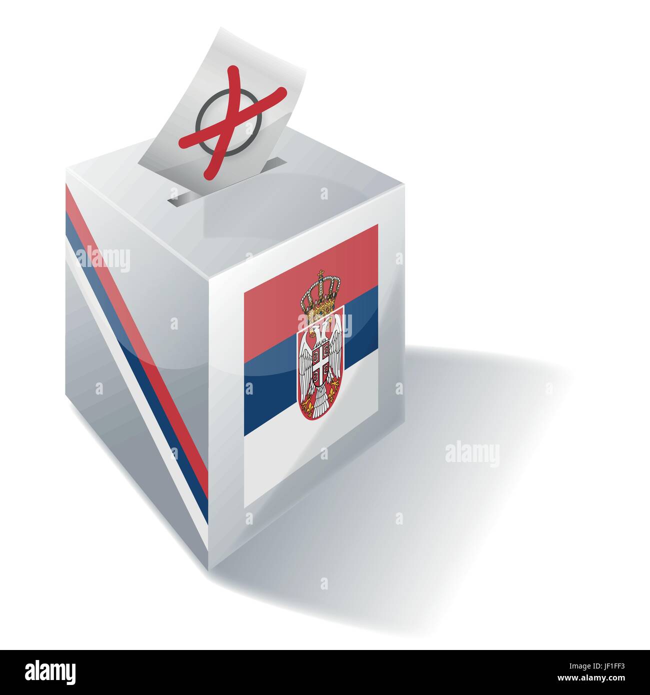 Centre, serbe, balkans, Serbie, social, croix, urnes, drapeau, centre, vote, vote, Illustration de Vecteur