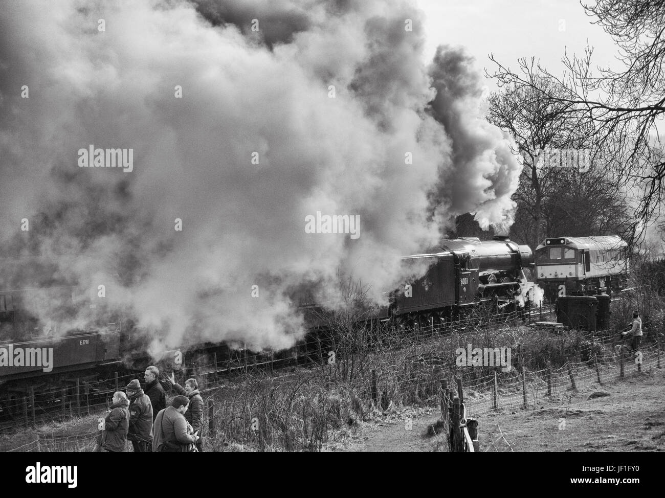 The Flying Scotsman train à Grosmont sur le North Yorkshire Moors Railway, England, UK £4,2 millions après sa restauration. Banque D'Images