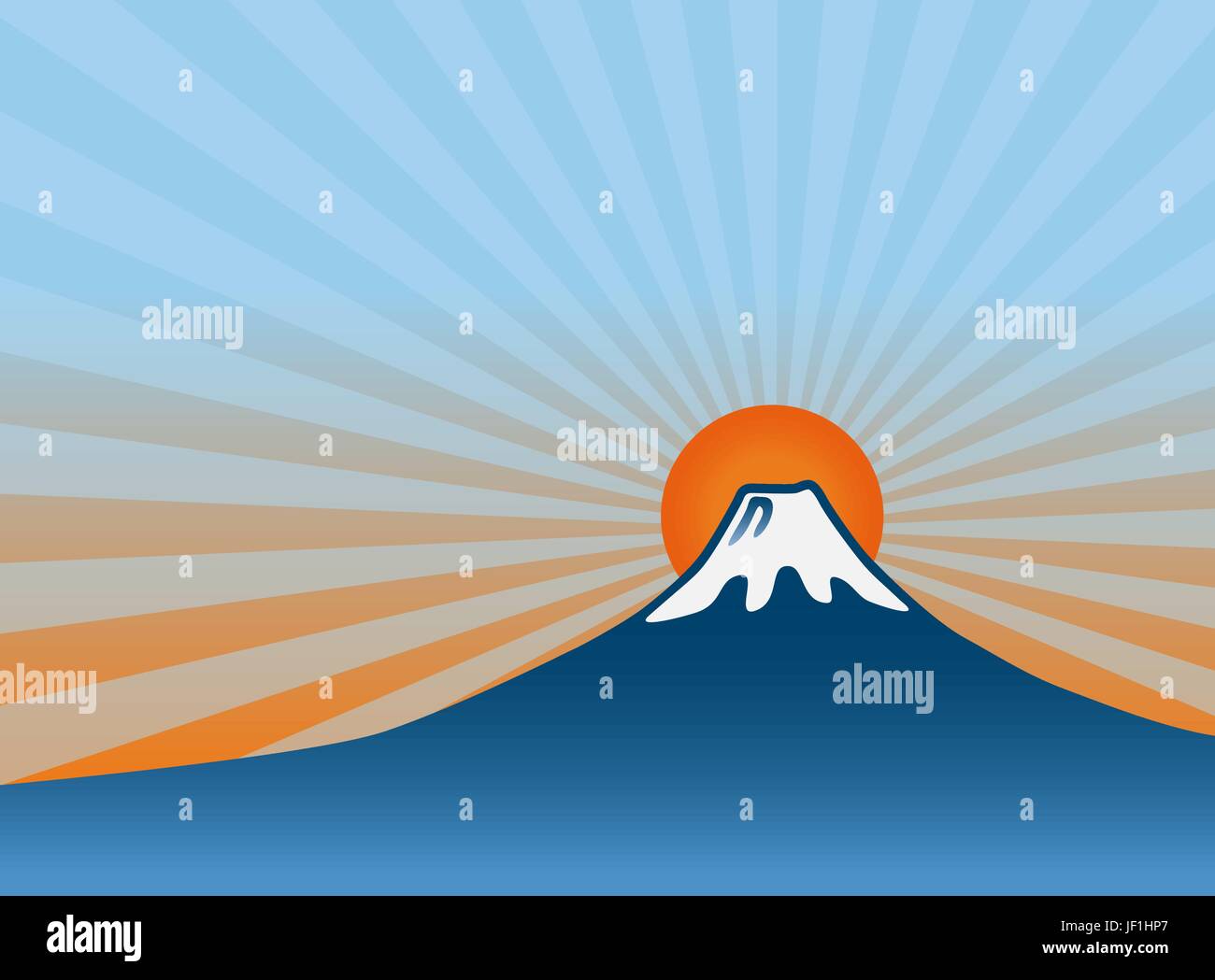 Bleu, beau, beauteously, de Nice, de l'Asie, le lever du soleil, la lumière du soleil, le froid, catarrhe, Illustration de Vecteur