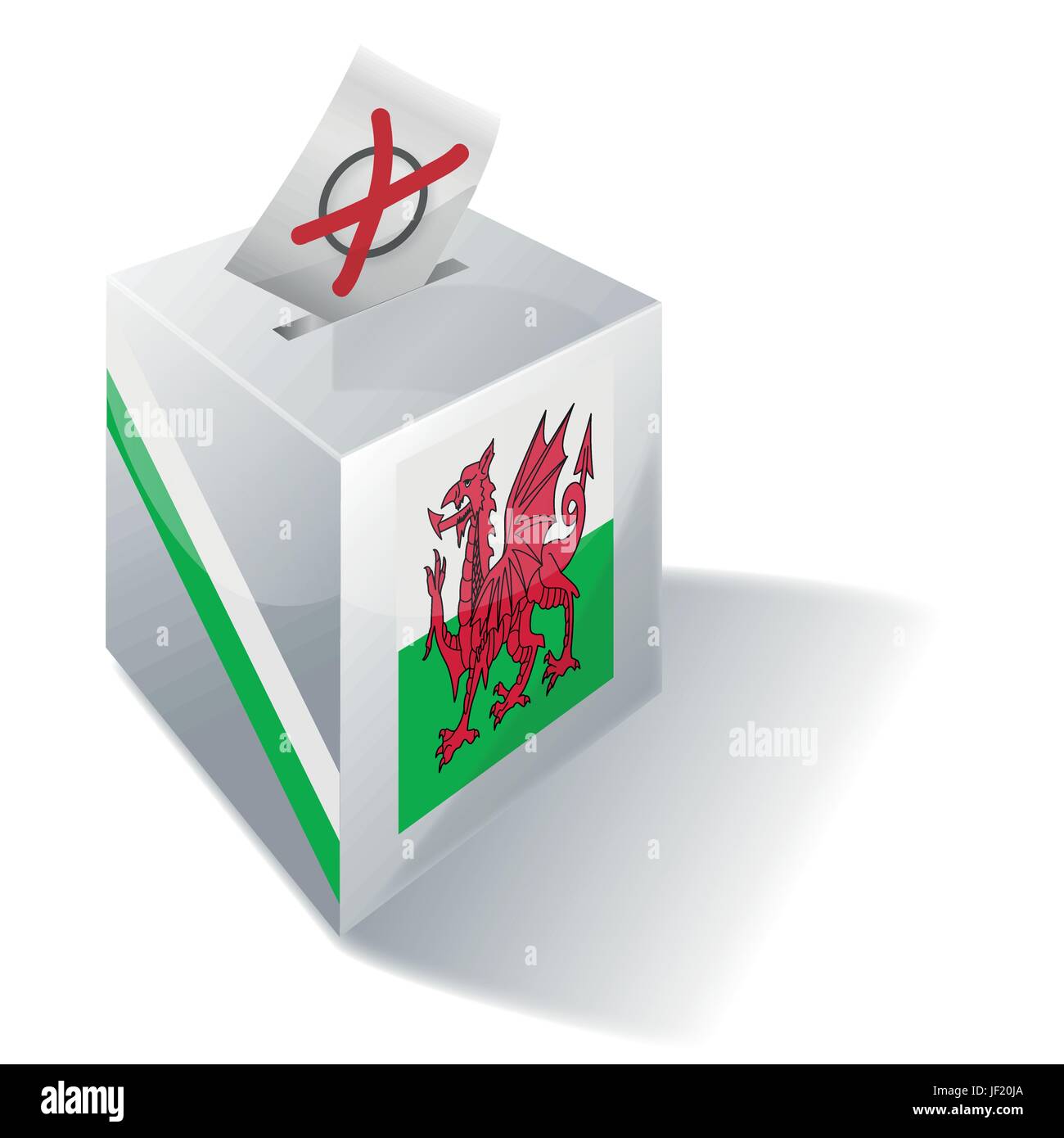 Pays de Galles, la Celtic, gallois, Bretagne, social, croix, urnes, drapeau, vote, vote, voix, Illustration de Vecteur