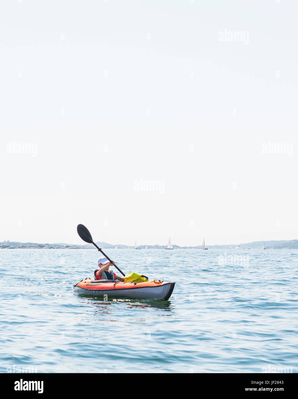 Garçon de kayak Banque D'Images