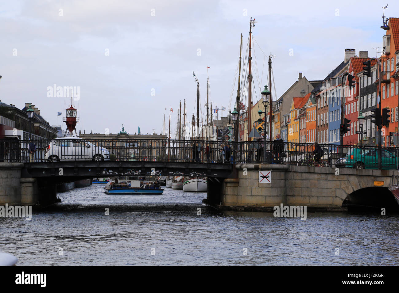 Copenhague, Nyhavn à pont Banque D'Images
